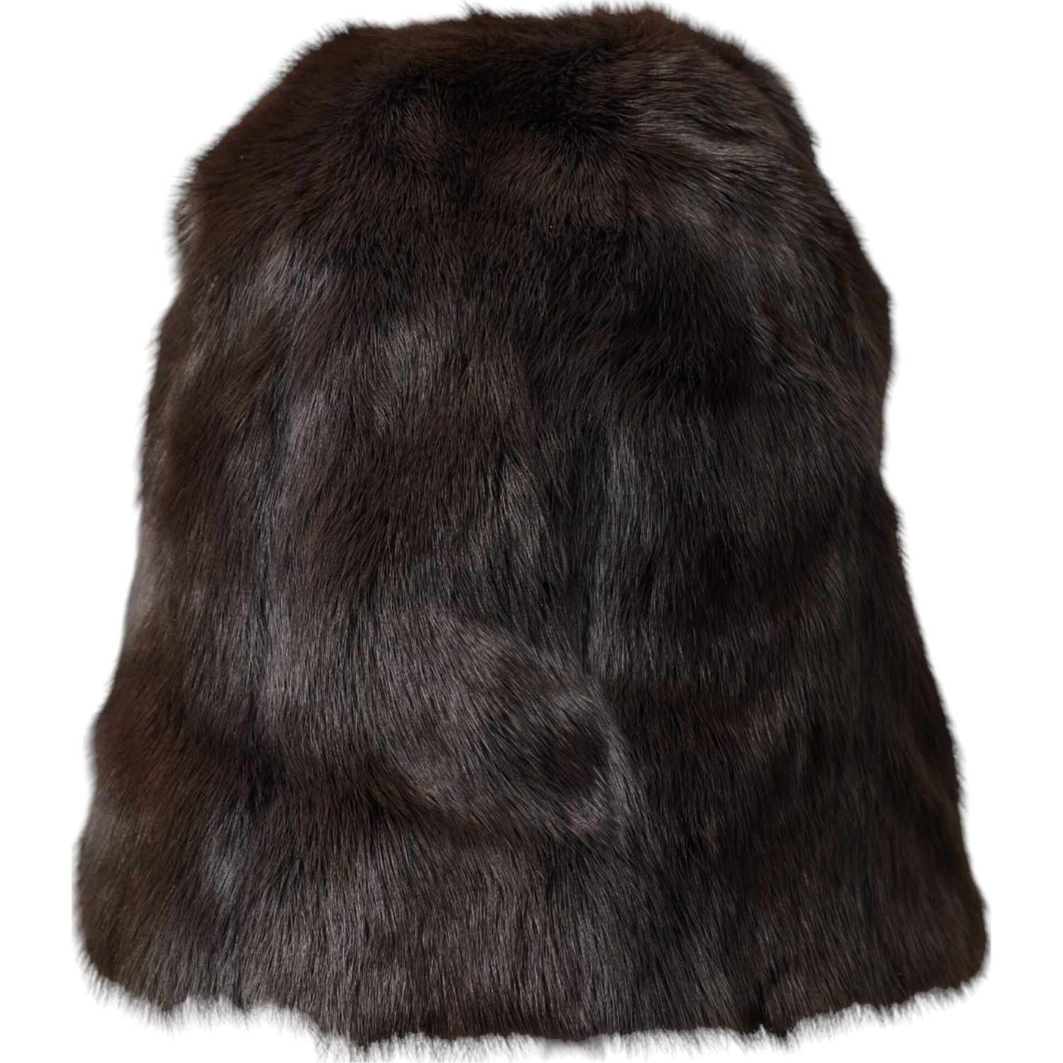Dolce & Gabbana Brown Weasel Fur Womens Cashmere Hat Beanie
