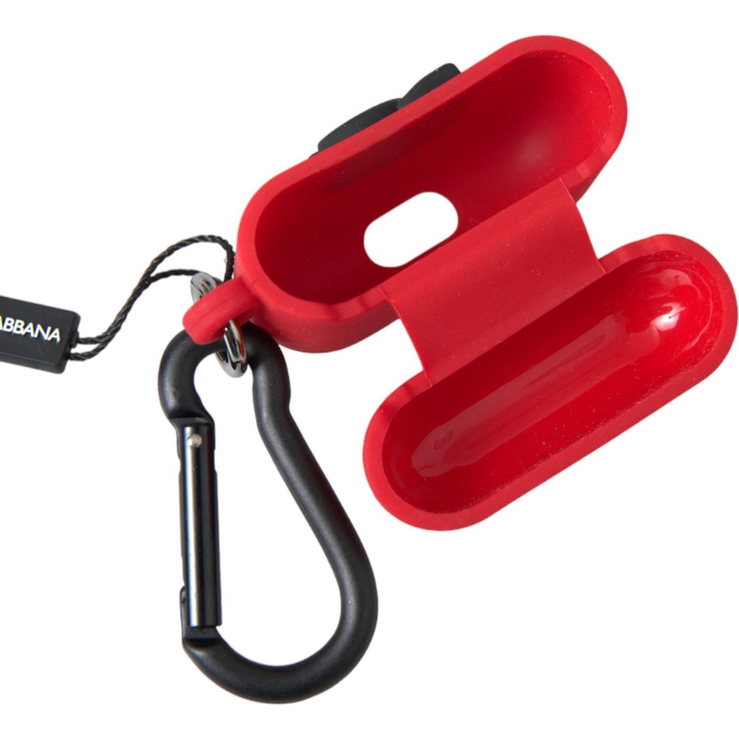 Dolce & Gabbana Red Silicone Rubber Logo Embossed Airpods Case