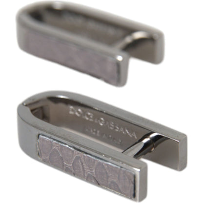 Dolce & Gabbana Silver Plated Metal Brass Pin Men Cufflinks Cufflinks