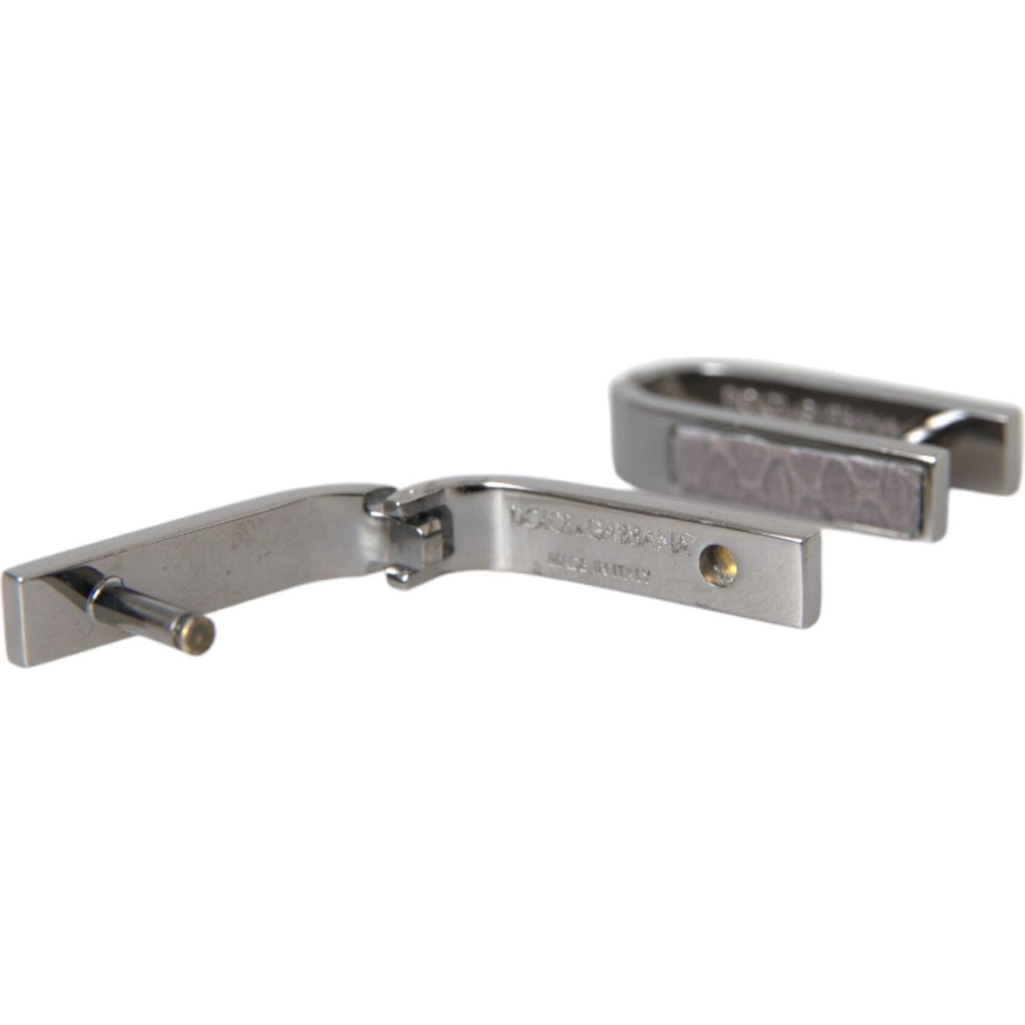 Dolce & Gabbana Silver Plated Metal Brass Pin Men Cufflinks Cufflinks