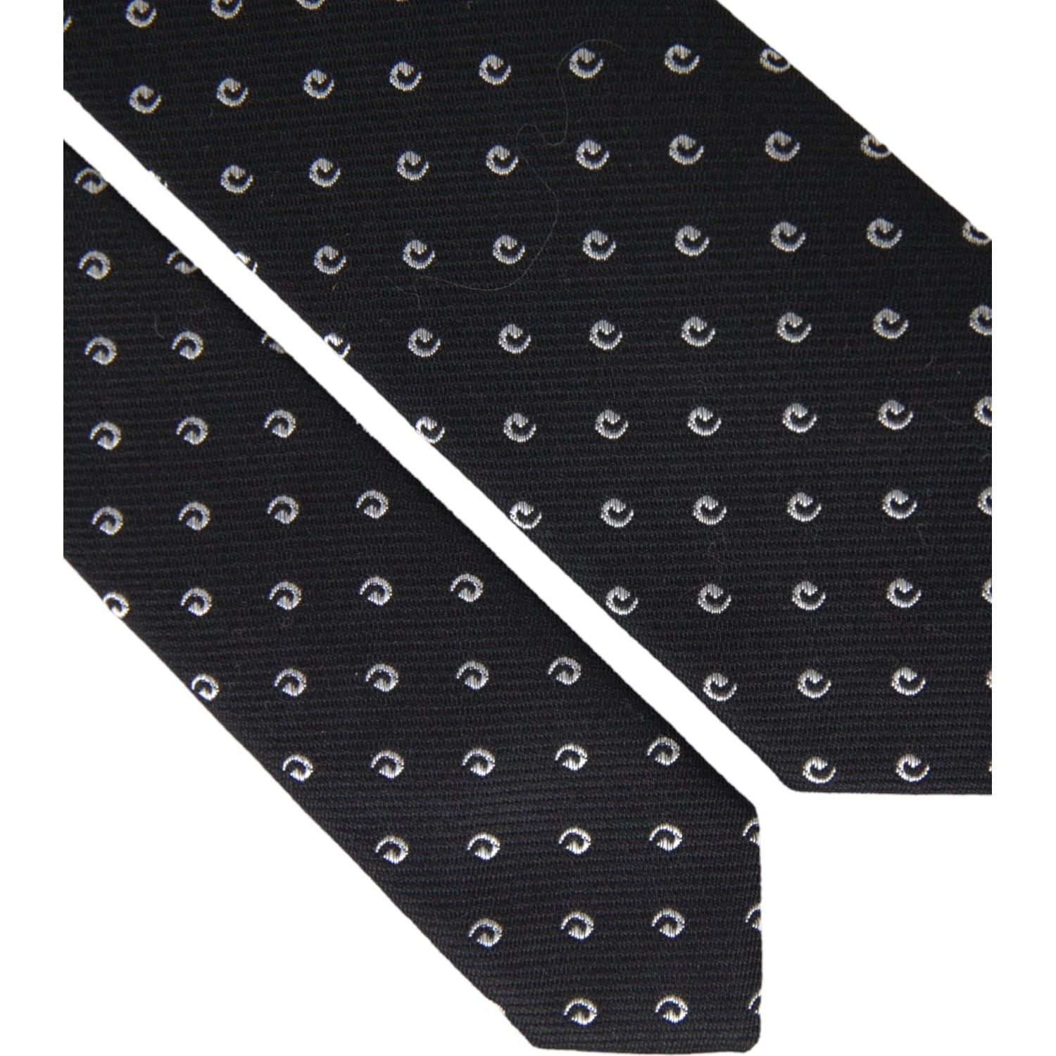 Dolce & Gabbana Black Logo Cotton Blend Adjustable Tie