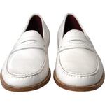 Dolce & Gabbana White Leather Slip On Mocassin Loafers Shoes MV5677-39