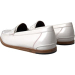 Dolce & Gabbana White Leather Slip On Mocassin Loafers Shoes MV5677-39