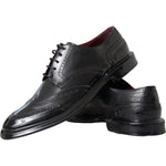 Dolce & Gabbana Black Leather Oxford Wingtip Formal Men Shoes MV5680-41