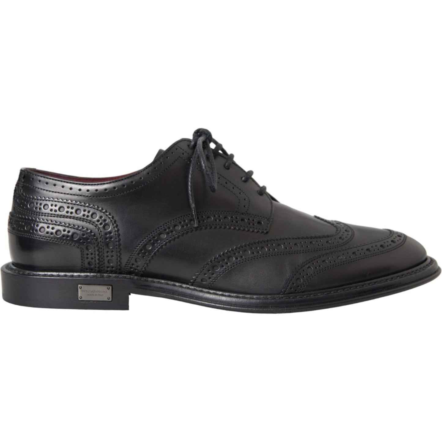 Dolce & Gabbana Black Leather Oxford Wingtip Formal Men Shoes MV5682-41