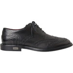 Dolce & Gabbana Black Leather Oxford Wingtip Formal Men Shoes MV5682-41