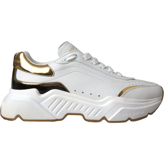Dolce & Gabbana White Gold DAYMASTER Leather Sneakers Shoes LA5712#2-40