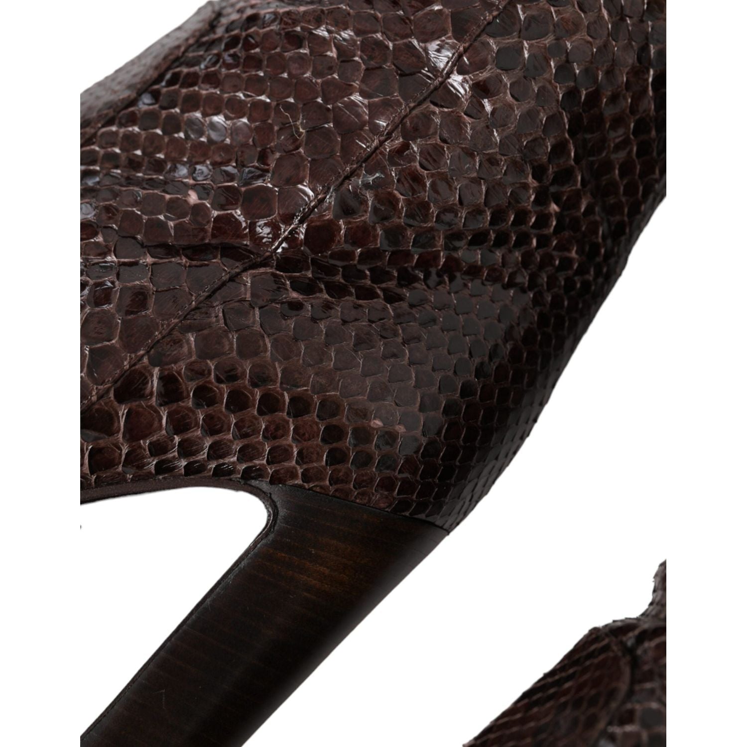 Dolce & Gabbana Brown Exotic Leather Heels High Boots Shoes