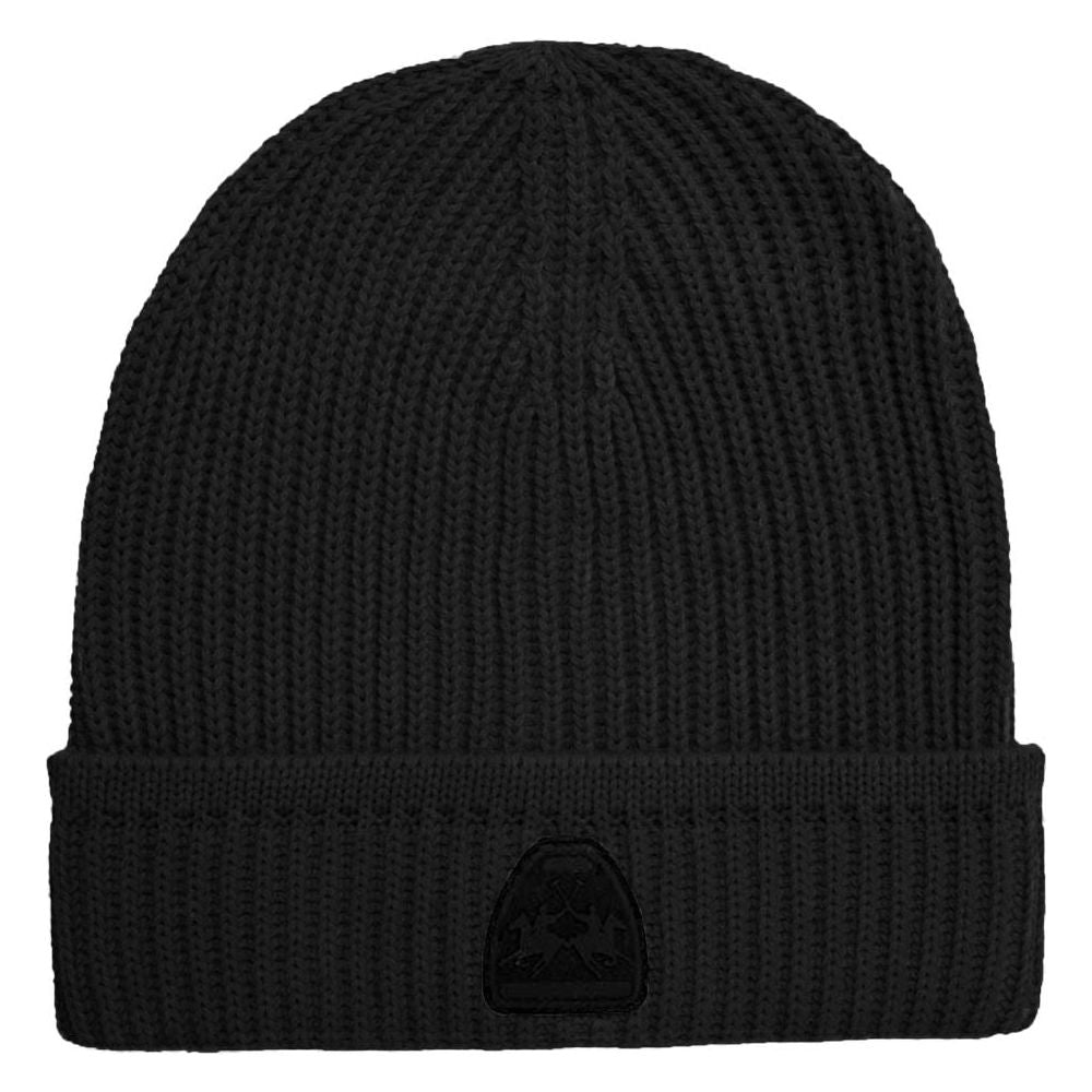La Martina Black Acrylic Men Beanie