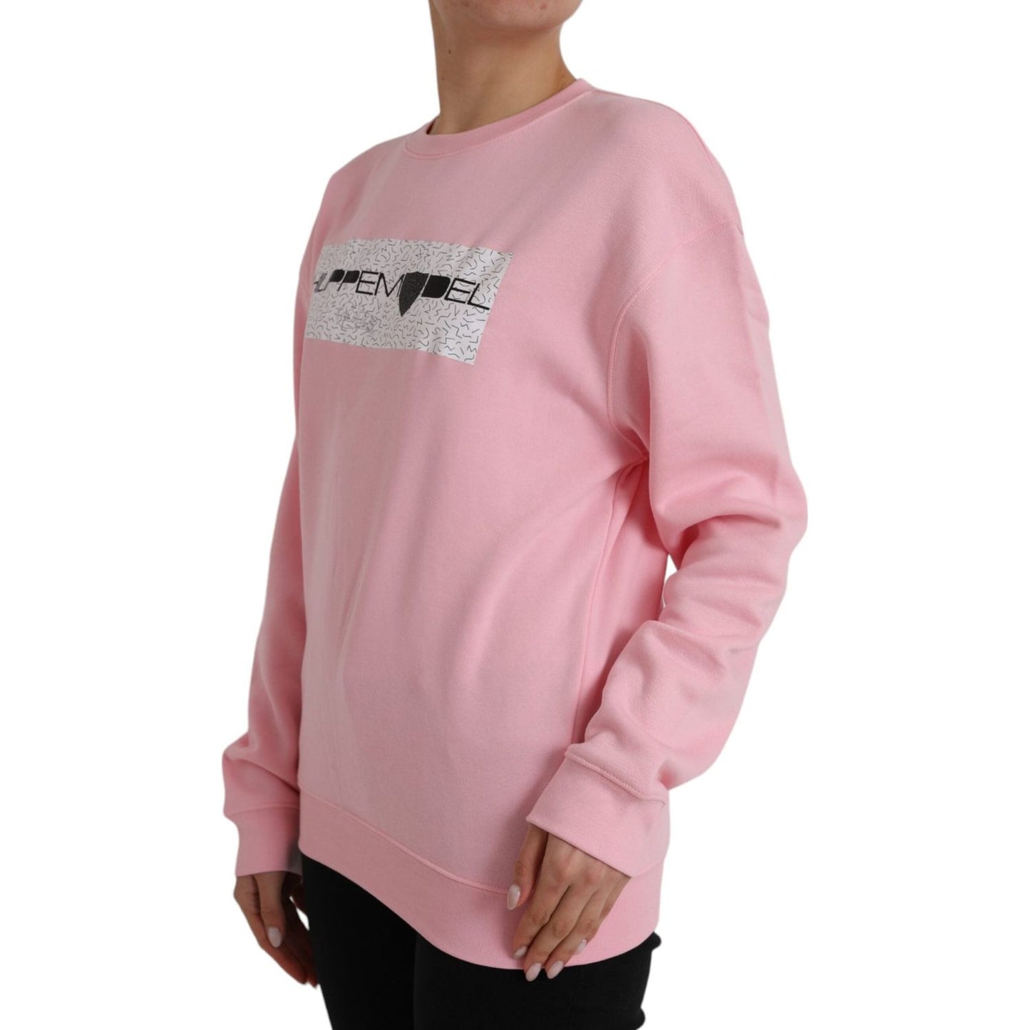 Philippe Model Pink Cotton Logo Print Long Sleeves Pullover Sweater