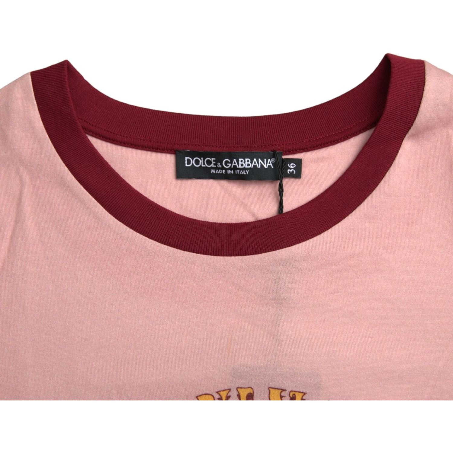 Dolce & Gabbana Pink Cotton Short Sleeves Crew Neck T-shirt