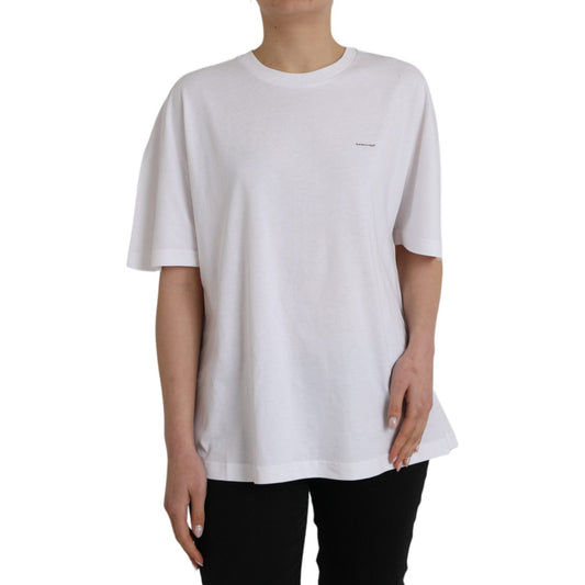 Balenciaga White Cotton Crew Neck Short Sleeves T-shirt TSH84985-M