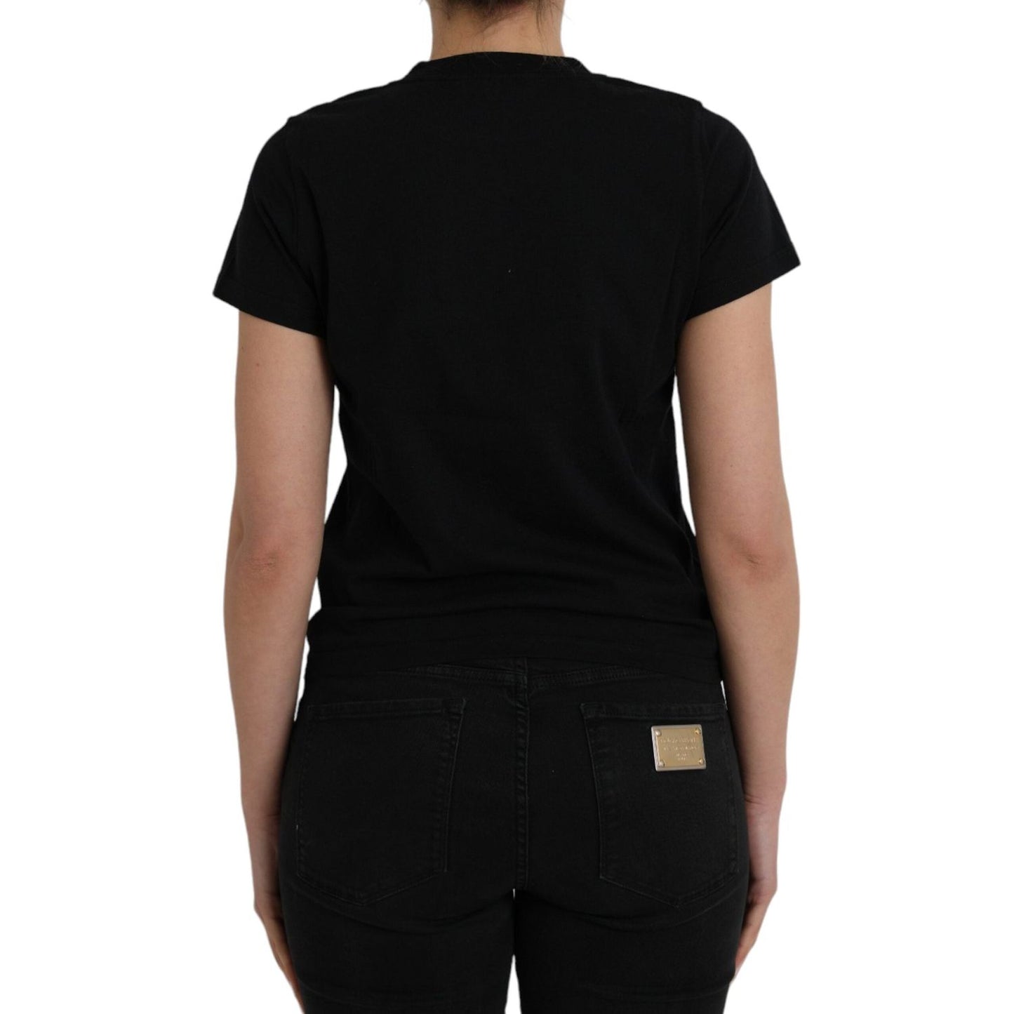 Balenciaga Black Cotton Logo Print Crew Neck Short Sleeves T-shirt TSH85023-M