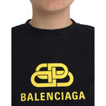Balenciaga Black Cotton Logo Print Crew Neck Short Sleeves T-shirt TSH85023-M