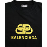 Balenciaga Black Cotton Logo Print Crew Neck Short Sleeves T-shirt TSH85023-M
