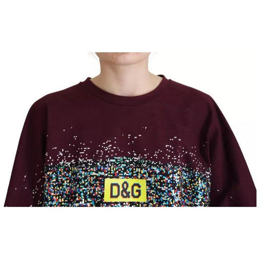Dolce & Gabbana Bordeaux D&G Print Round Neck Cotton T-shirt TSH83257-40