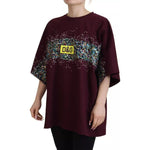 Dolce & Gabbana Bordeaux D&G Print Round Neck Cotton T-shirt TSH83257-40