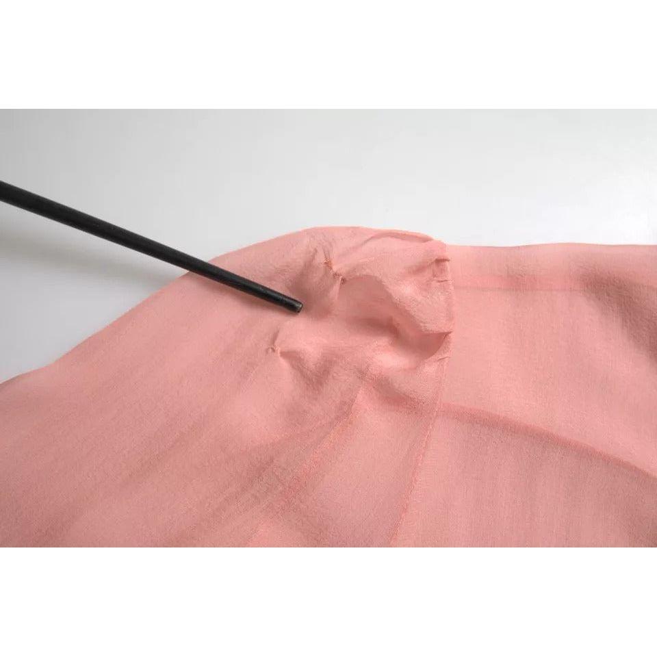 Dolce & Gabbana Pink Long Sleeves Ascot Collar Top Blouse TSH84782-36
