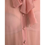 Dolce & Gabbana Pink Long Sleeves Ascot Collar Top Blouse TSH84782-36