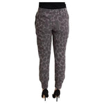 Dolce & Gabbana Gray Leopard Print Sweatpants Jogger Pants PAN73035-44