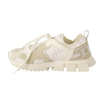Dolce & Gabbana White Fabric Suede Sorrento Lace Up Sneakers Shoes Dolce & Gabbana Light Gray