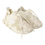 Dolce & Gabbana White Fabric Suede Sorrento Lace Up Sneakers Shoes Dolce & Gabbana Light Gray