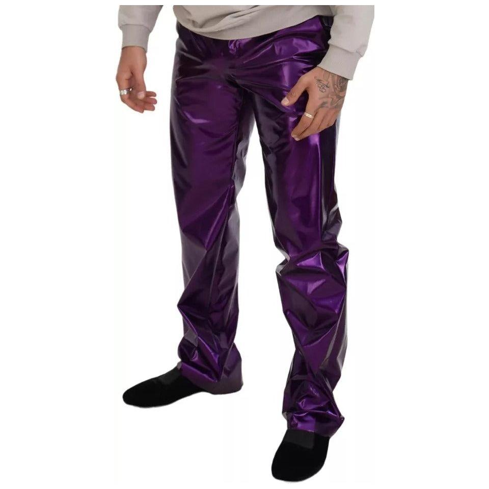 Dolce & Gabbana Purple Shining Men Casual Pants PAN74275-44