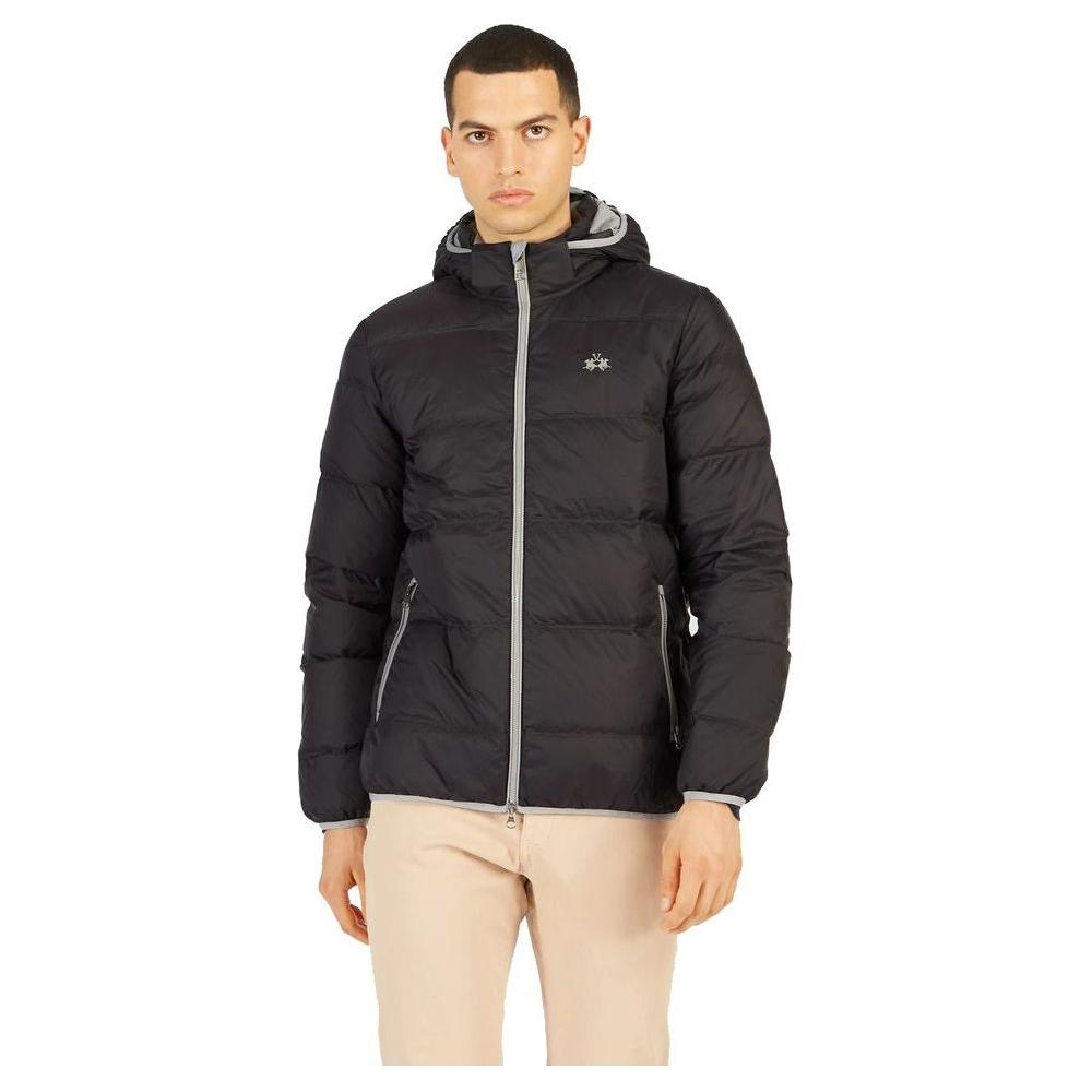 La Martina Black Nylon Men Jacket