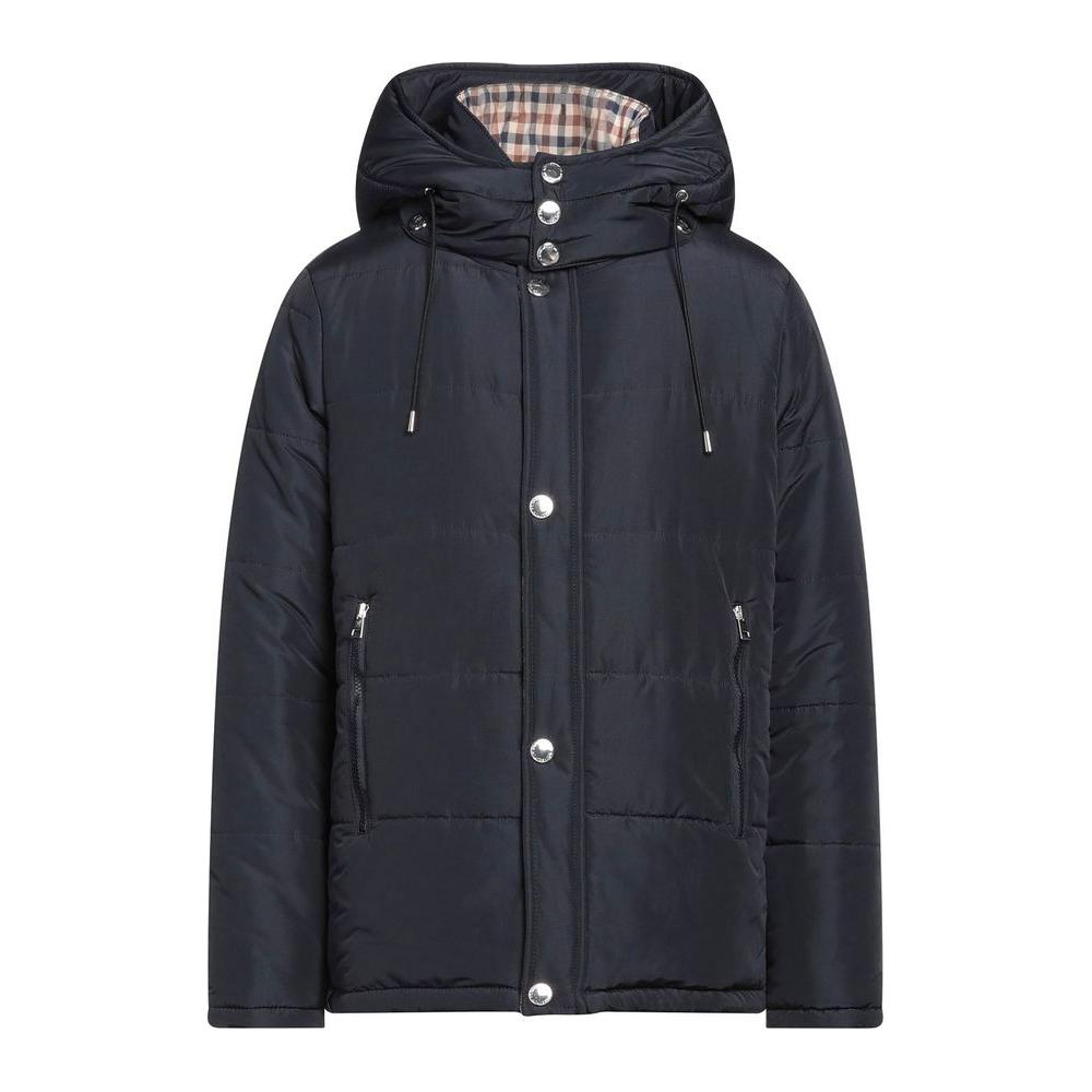 Aquascutum Blue Polyamide Men Jacket