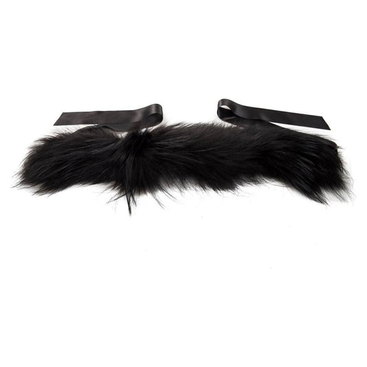 BYBLOS Black Raccoon Fur Women Neckwarmer BY-17702