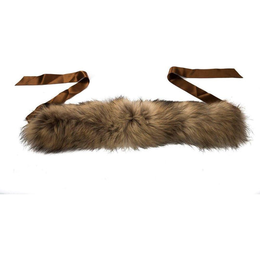 BYBLOS Brown Raccoon Fur Women Neckwarmer