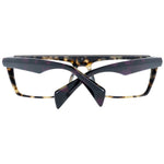 Yohji Yamamoto Brown Women Glasses Frame, full-rim rectangle design, plastic material, includes branded soft case, size 57-16-140.