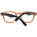 Retro style bifold brown glasses frame with oval lenses and folding temples for compact storage.