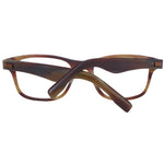 Ermenegildo Zegna Brown Men Glasses Frame with full-rim rectangle style, plastic frame and lenses, includes branded case.