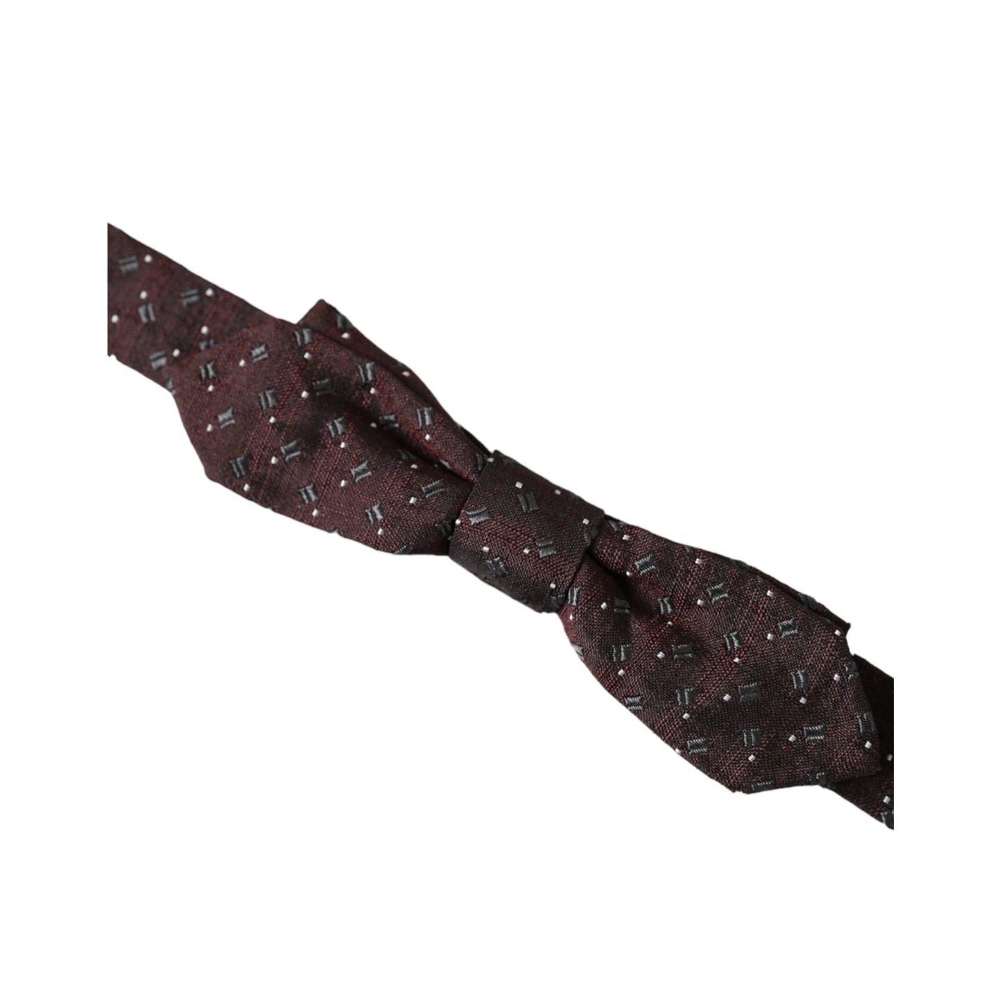 Dolce & Gabbana Maroon Silk Patterned Adjustable Neck Papillon Bow Tie Dolce & Gabbana