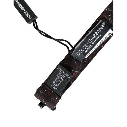 Dolce & Gabbana Maroon Silk Patterned Adjustable Neck Papillon Bow Tie Dolce & Gabbana