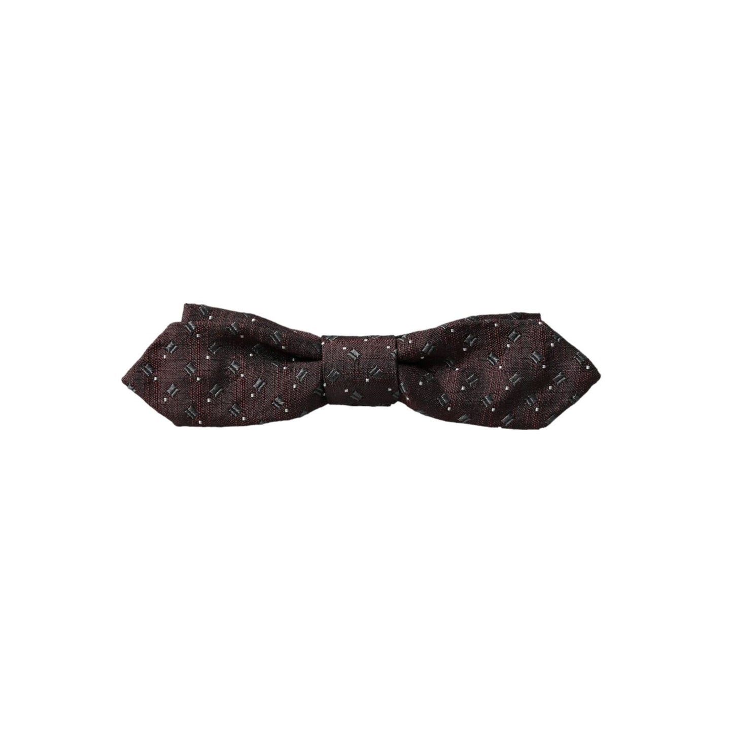 Dolce & Gabbana Maroon Silk Patterned Adjustable Neck Papillon Bow Tie Dolce & Gabbana