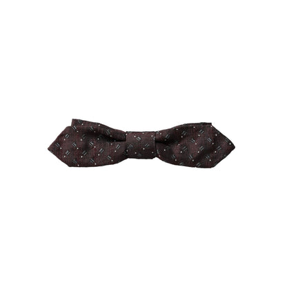 Dolce & Gabbana Maroon Silk Patterned Adjustable Neck Papillon Bow Tie Dolce & Gabbana