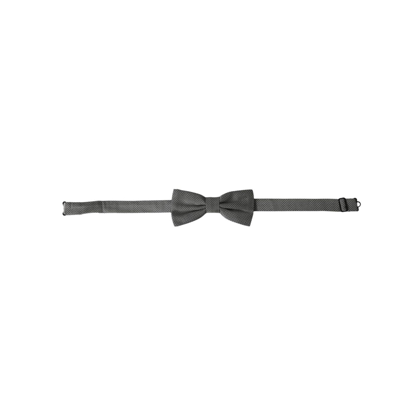 Dolce & Gabbana Gray Silk Patterned Adjustable Neck Men Papillon Bow Tie Dolce & Gabbana