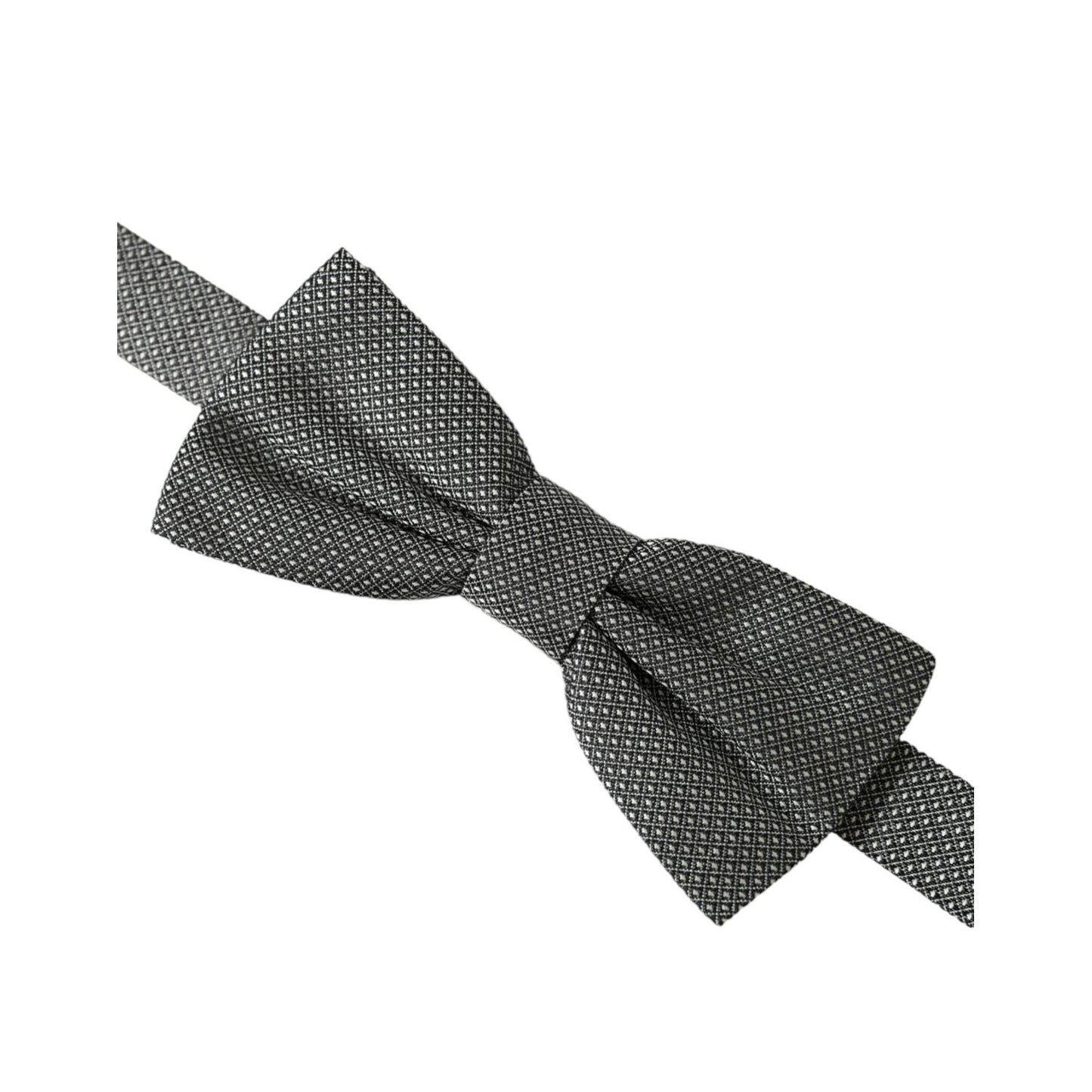 Dolce & Gabbana Gray Silk Patterned Adjustable Neck Men Papillon Bow Tie Dolce & Gabbana