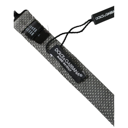 Dolce & Gabbana Gray Silk Patterned Adjustable Neck Men Papillon Bow Tie Dolce & Gabbana