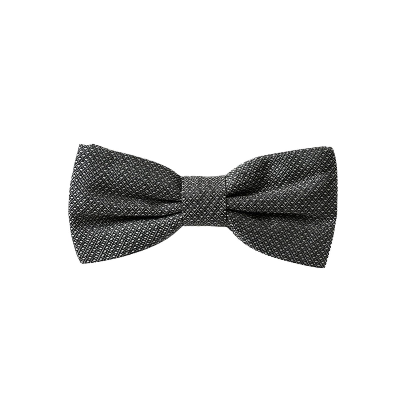 Dolce & Gabbana Gray Silk Patterned Adjustable Neck Men Papillon Bow Tie Dolce & Gabbana