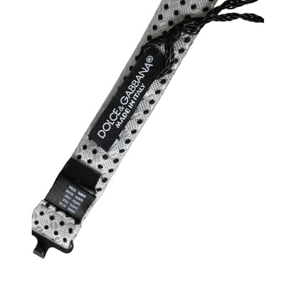 Dolce & Gabbana Gray Silk Polka Dot Adjustable Neck Men Papillon Bow Tie Dolce & Gabbana