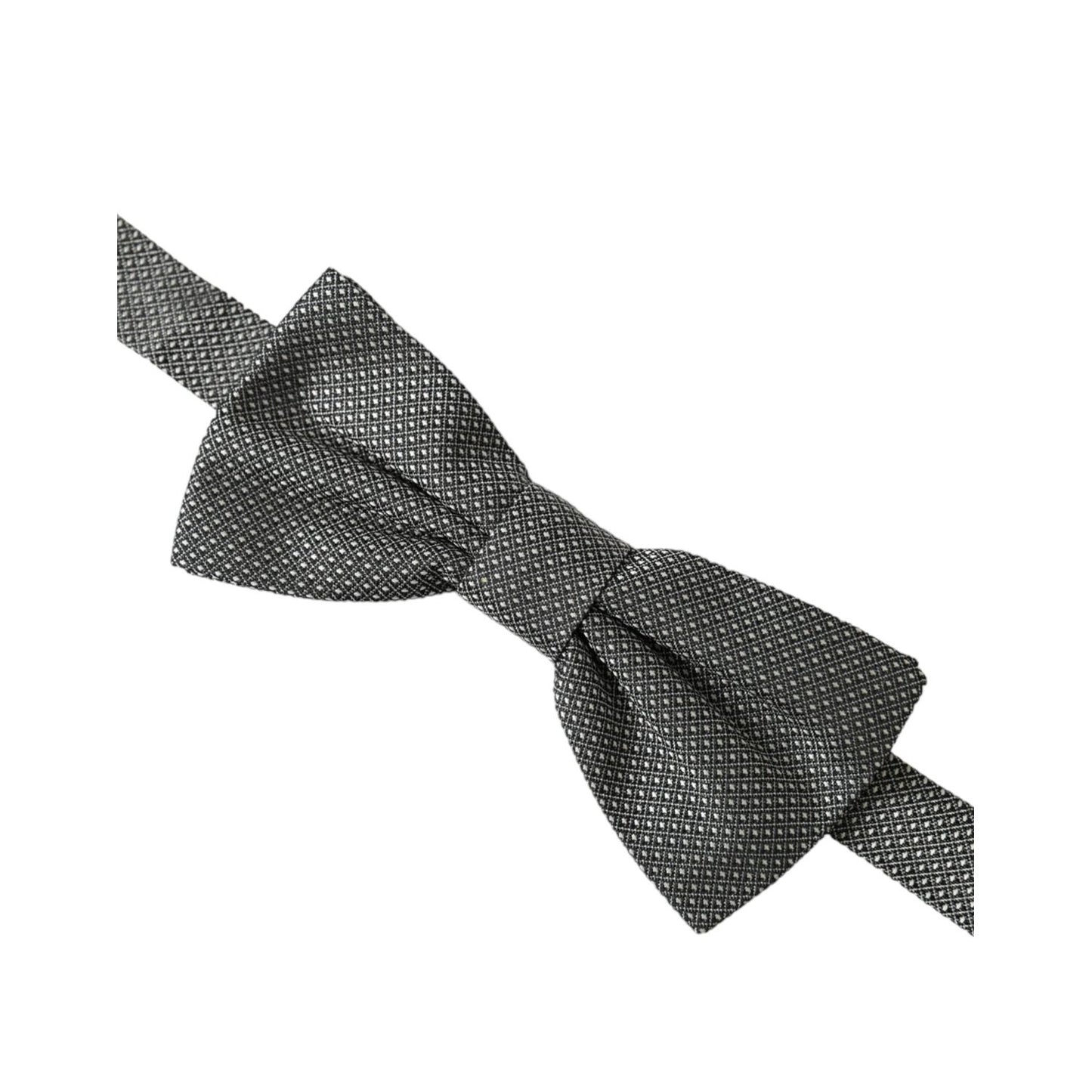 Dolce & Gabbana Gray Silk Patterned Adjustable Neck Men Bow Tie Dolce & Gabbana