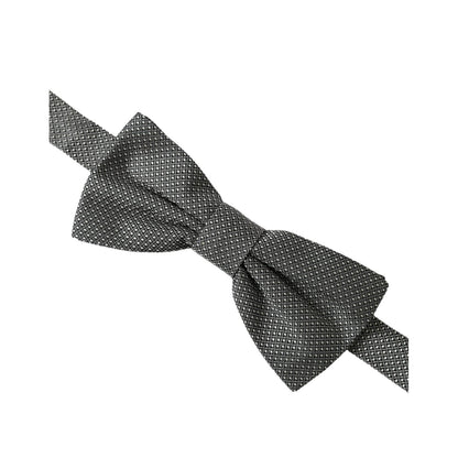 Dolce & Gabbana Gray Silk Patterned Adjustable Neck Men Bow Tie Dolce & Gabbana
