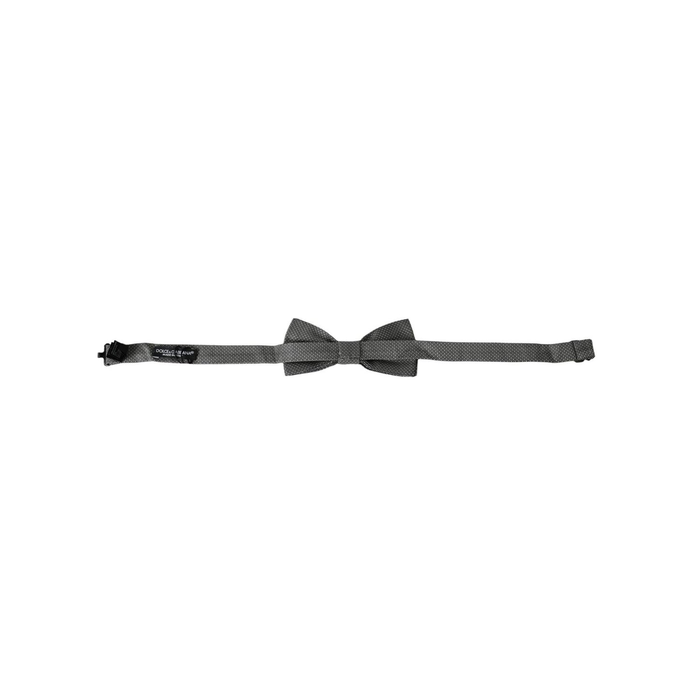 Dolce & Gabbana Gray Silk Patterned Adjustable Neck Men Bow Tie Dolce & Gabbana