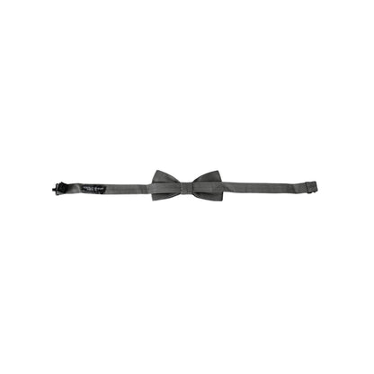 Dolce & Gabbana Gray Silk Patterned Adjustable Neck Men Bow Tie Dolce & Gabbana