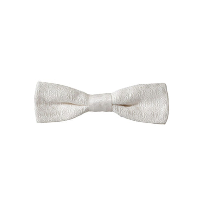 Dolce & Gabbana White Silk Patterned Adjustable Neck Men Papillon Bow Tie Dolce & Gabbana