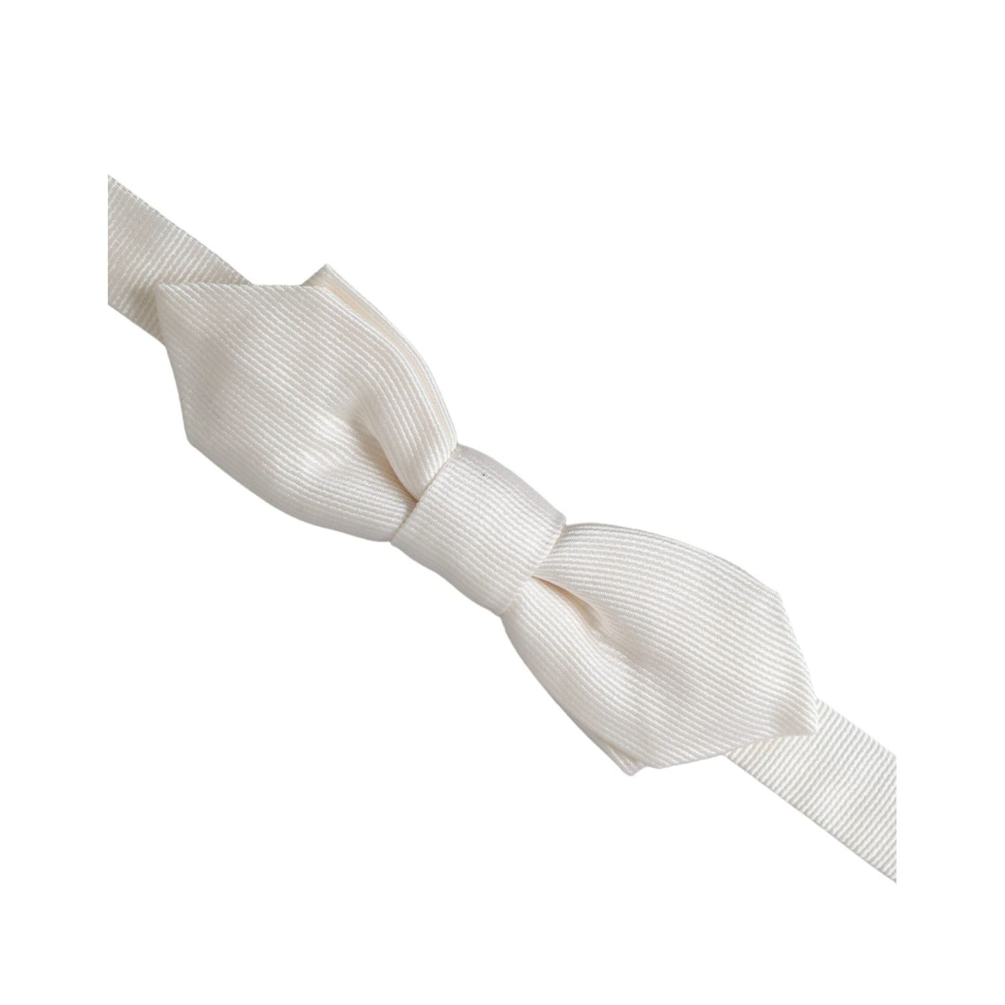 Dolce & Gabbana White Silk Adjustable Neck Men Papillon Bow Tie Dolce & Gabbana