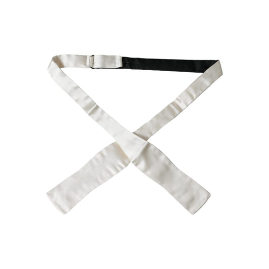 Dolce & Gabbana White Silk Slim Skinny Necktie Men Bow Tie